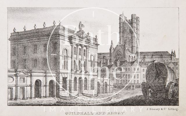 Guildhall and Abbey, Bath 1823