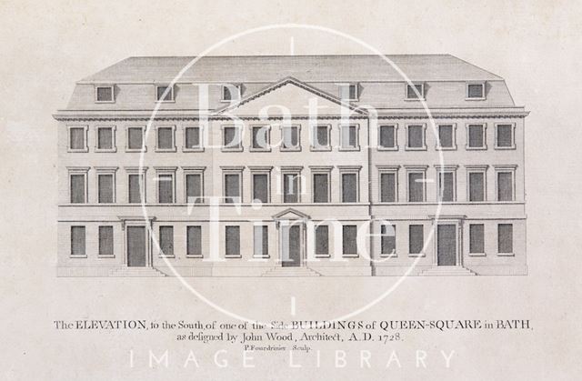 The south elevation of one of the side buildings of Queen Square, Bath 1749