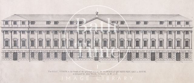 The south elevation of the north side of Queen Square, Bath 1749