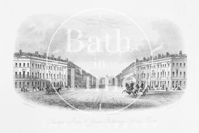 Laura Place and Great Pulteney Street, Bath 1850