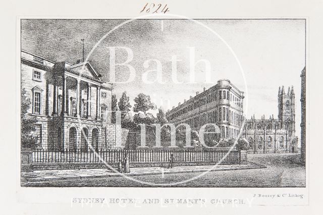 Sydney Hotel and St. Mary's Church, Bath 1823