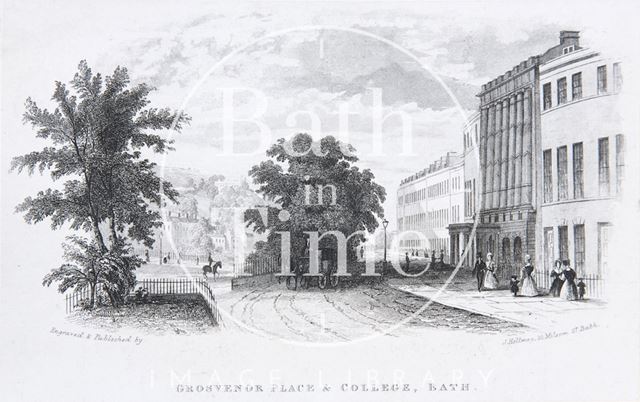 Grosvenor Place & College, Bath c.1845