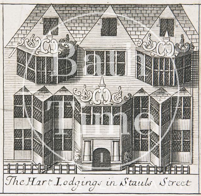 The White Hart Lodgings in Stall Street, Bath. Gilmore 1694 - detail