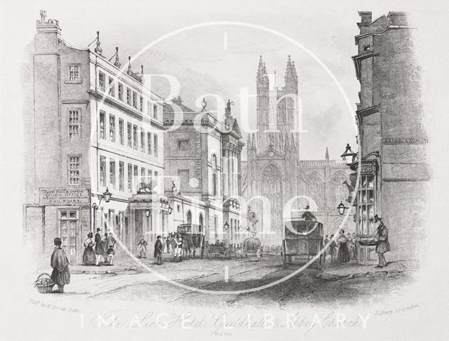 The White Lion Hotel, Guildhall and Abbey Church, High Street, Bath 1850