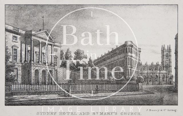 Sydney Hotel and St. Mary's Church, Bath 1823