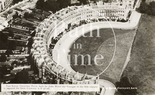 Aerial view of Royal Crescent, Bath c.1930