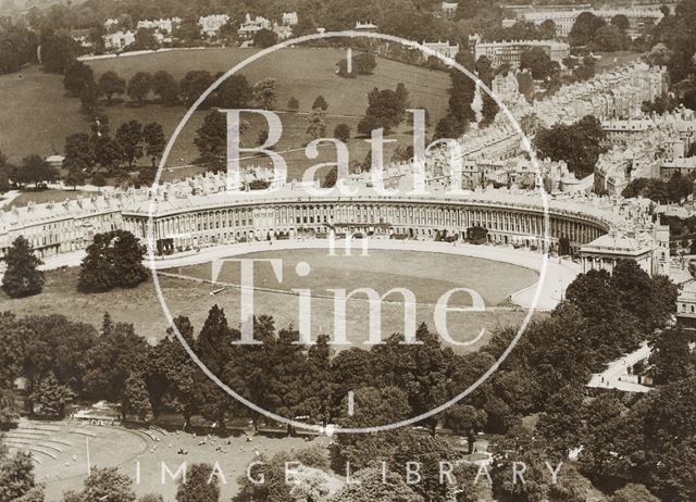 Aerial view of Royal Crescent, Bath 1940