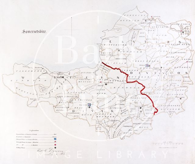 A map for the Proposed Divisions of the County of Somersetshire 1831