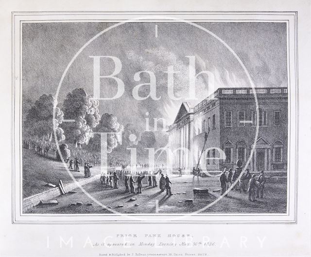 Prior Park House ablaze, Bath 1836