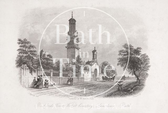 Beckford's Tower, Walcot Cemetery, Lansdown, Bath 1844