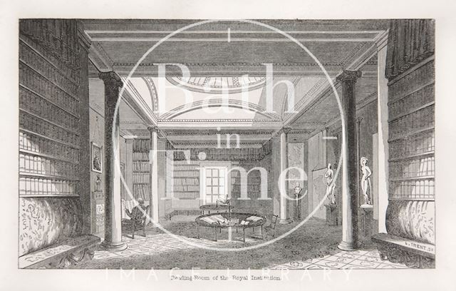 Reading Room of the Bath Royal Literary and Scientific Institution, North Parade, Bath 1847