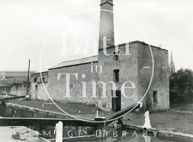 Thimble Mill and lock at Kennet and Avon Canal, Widcombe, Bath 1981