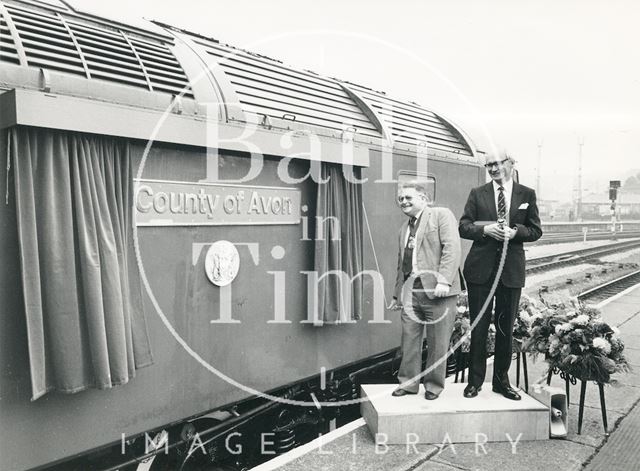 Unveiling the County of Avon locomotive at Bristol Temple Meads 1984