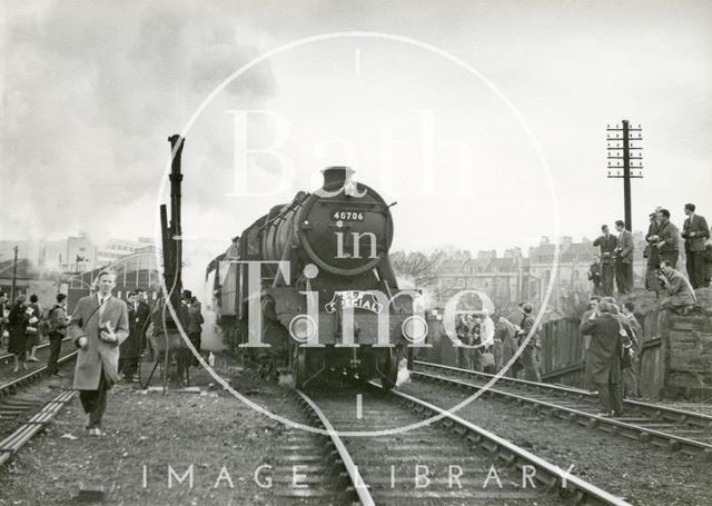 Somerset & Dorset 48706 Great Western Society Special leaves Green Park Station, Bath for the last time 1966