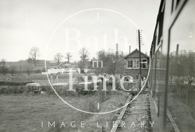 Somerset & Dorset 48706 Great Western Society Special passing the signal box at Corfe Mullen, Dorset 1966