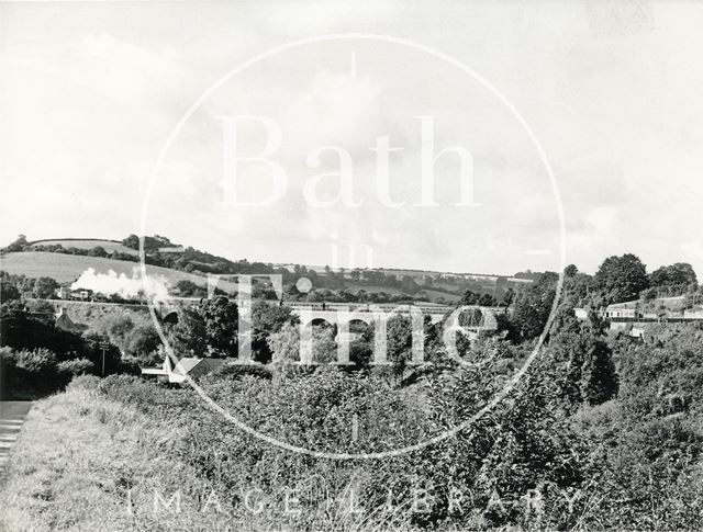 The Somerset and Dorset Joint Railway crossing Midford viaduct 1965