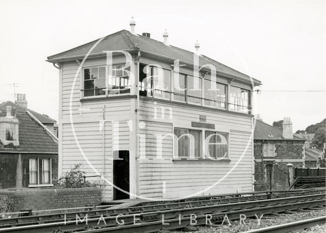 The signal box at the Bath Goods Yard, Thornbank Place, Bath 1970