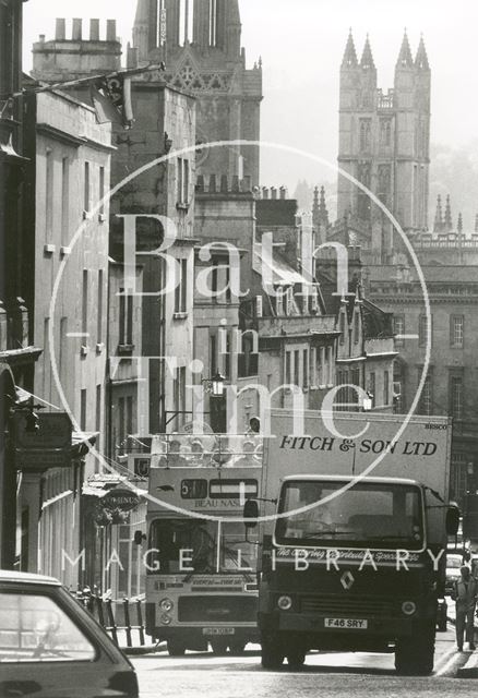 Traffic congestion in Broad Street, Bath 1989