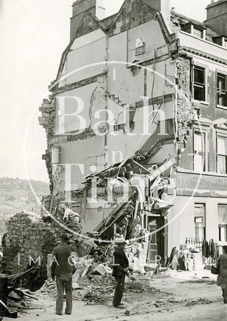 Bomb damage at the Paragon, Bath 1942