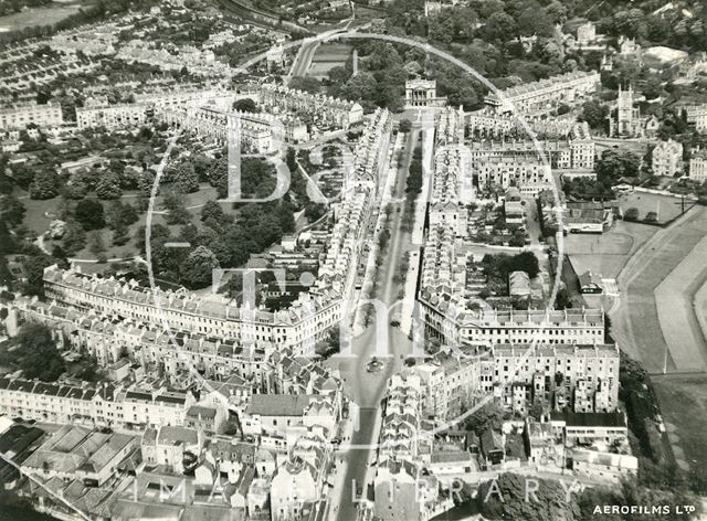 Aerial view of Great Pulteney Street, Bath 1946