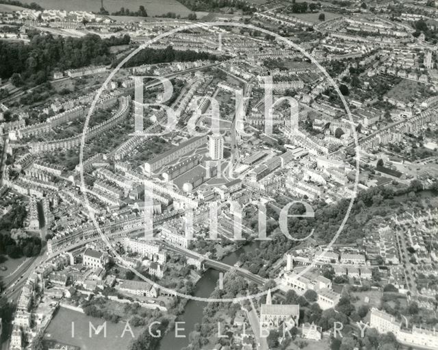 Aerial view of Snow Hill, Bath 1960s