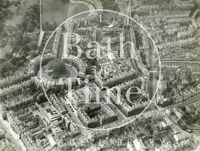 Aerial view of the Circus and surrounding area, Bath 1937