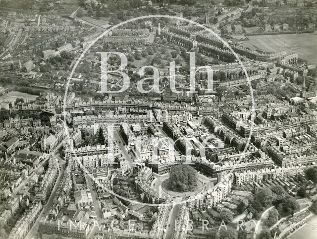 Aerial view of the Circus and Paragon, Bath 1937