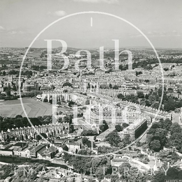 Aerial view of Bath looking over Bathwick 1946