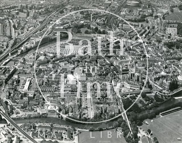 Aerial view of Bath from the direction of the cricket ground 1964