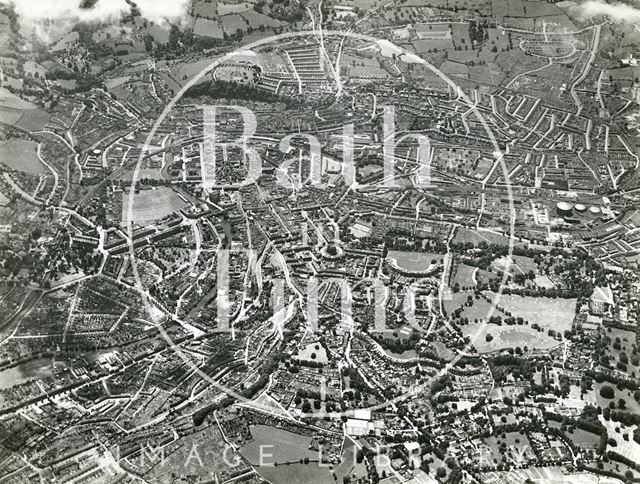 High level aerial view of the city of Bath 1935