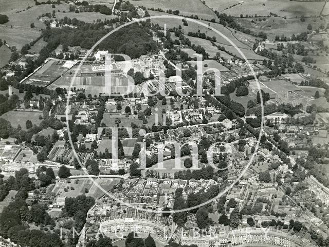 Aerial view of Somerset Place, Lansdown Crescent and Lansdown, Bath 1935