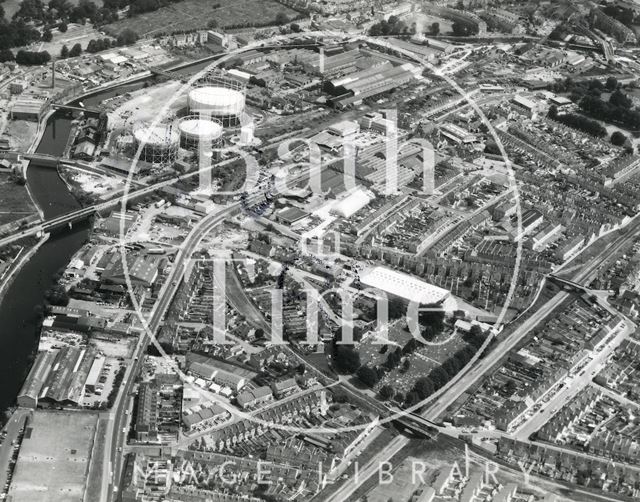 Aerial view of Oldfield Park, Bath 1976