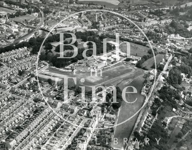 Aerial view of Beechen Cliff School, Bath 1976