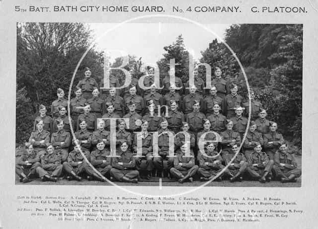 5th Battalion Bath City Home Guard No. 4 Company, Bath C. Platoon c.1940