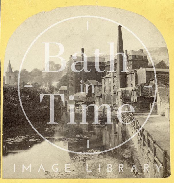 River Avon and Kingston Mills, Bradford-on-Avon, Wiltshire 1863