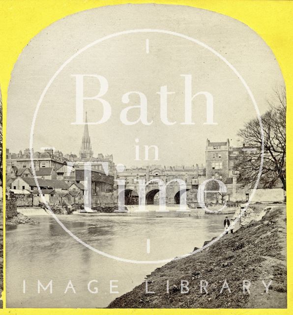 Pulteney Bridge and fish markets, Bath 1863