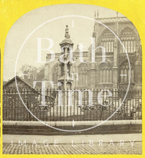 Monument outside St. Mary Redcliffe, Bristol c.1865