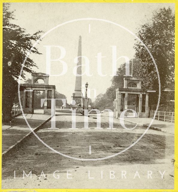 The obelisk, Royal Victoria Park and Russian cannons, Bath c.1870