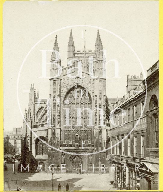 The west front of Bath Abbey from Abbey Church Yard c.1870