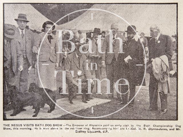 Haile Selassie visits Bath Dog Show 1937