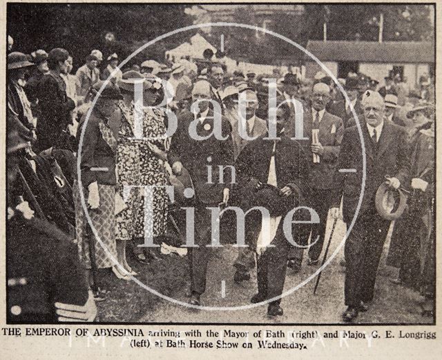 Haile Selassie arriving at the Bath Horse Show 1936