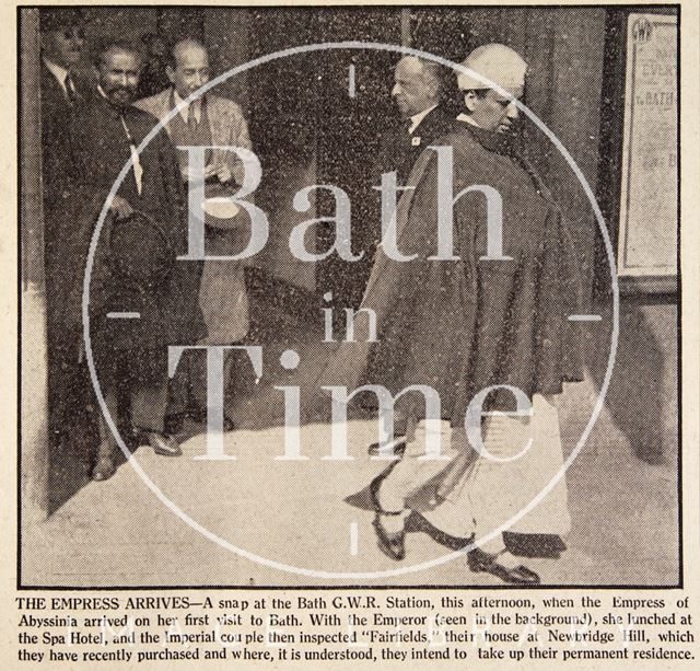 The Empress of Abyssinia and Haile Selassie arrive at Bath Spa Station 1936