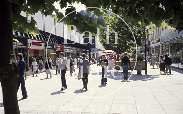 Southgate Street showing the shopping precinct, Bath c.1975