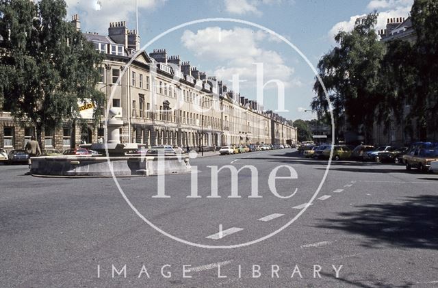 Laura Place looking up Great Pulteney Street, Bath c.1980