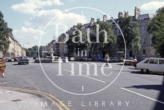 Laura Place looking up Great Pulteney Street, Bath 1978