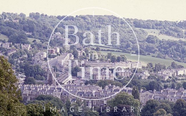 View towards Bathwick Hill from Beacon Hill, Bath c.1980