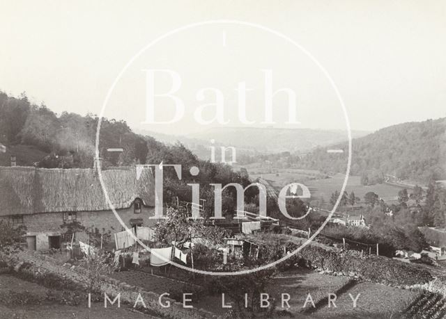 Hideaway Cottage and 3, Middle Stoke from the Warminster Road above Limpley Stoke, Wiltshire c.1901