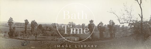 View of an unidentified farm and barn, possibly in the Limpley Stoke, Wiltshire area? c.1901