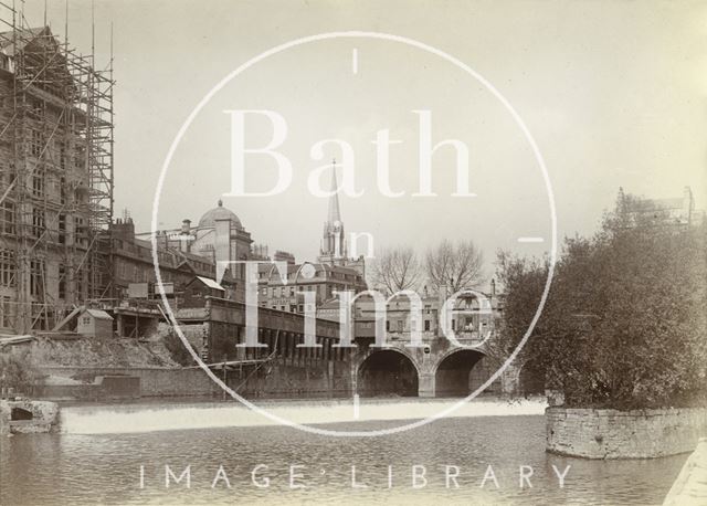 View of the weir and Pulteney Bridge, Bath c.1901