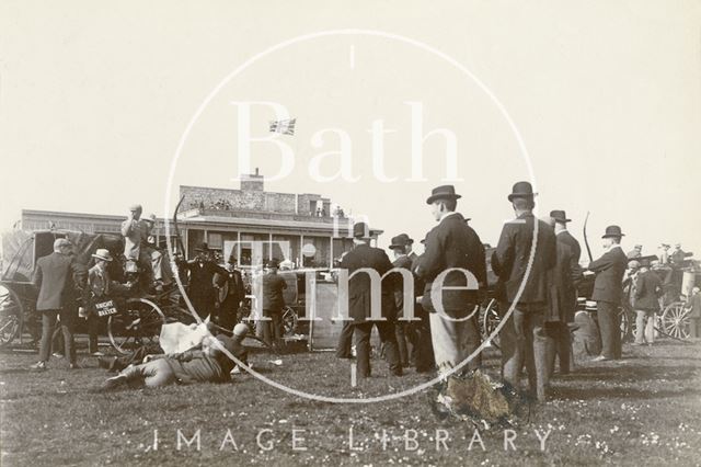 Racegoers at Bath Racecourse, Lansdown c.1901